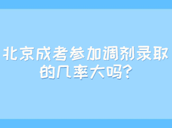 北京成考参加调剂录取的几率大吗