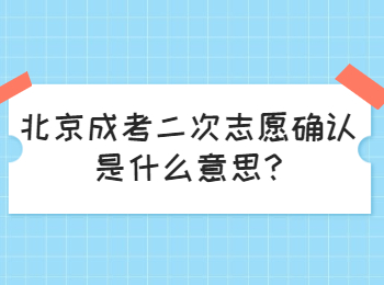 北京成考二次志愿确认是什么意思