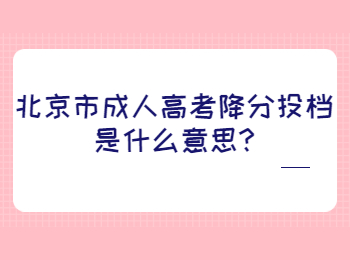 北京市成人高考降分投档是什么意思