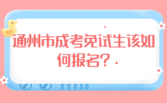 通州市成考免试生该如何报名